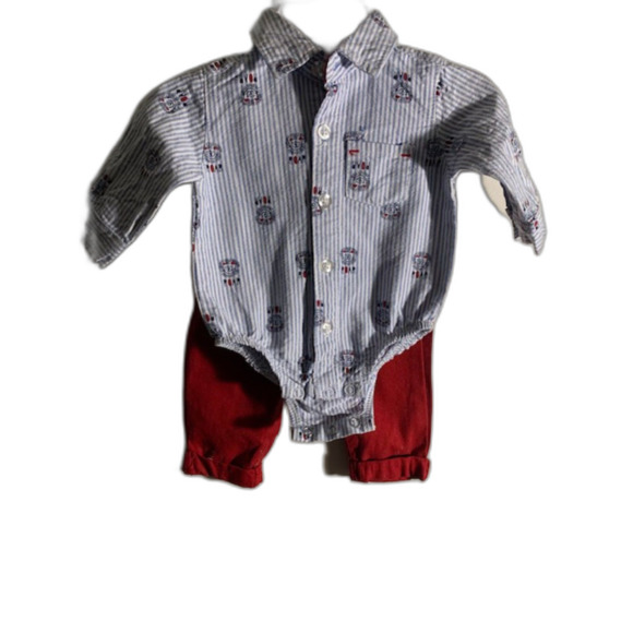 2 Piece Bundle Dress Shirt & Pants 0-3 Months - Picture 1 of 6